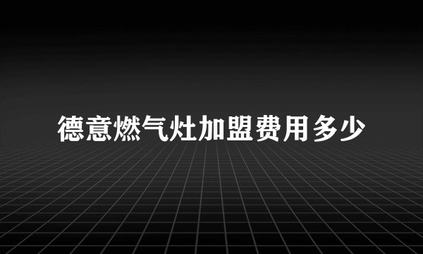 德意燃气灶加盟费用多少