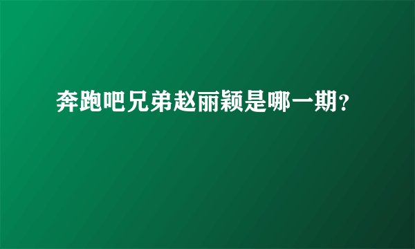 奔跑吧兄弟赵丽颖是哪一期?