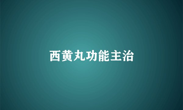 西黄丸功能主治
