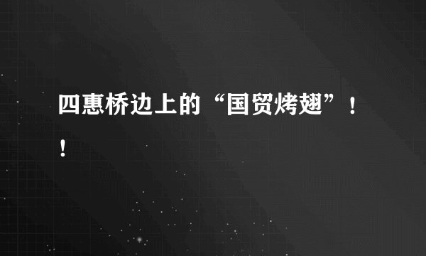 四惠桥边上的“国贸烤翅”！！