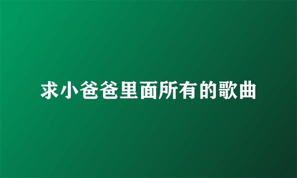 求小爸爸里面所有的歌曲