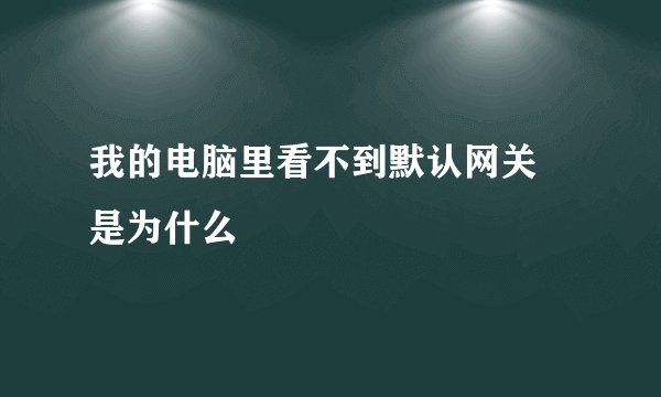 我的电脑里看不到默认网关 是为什么