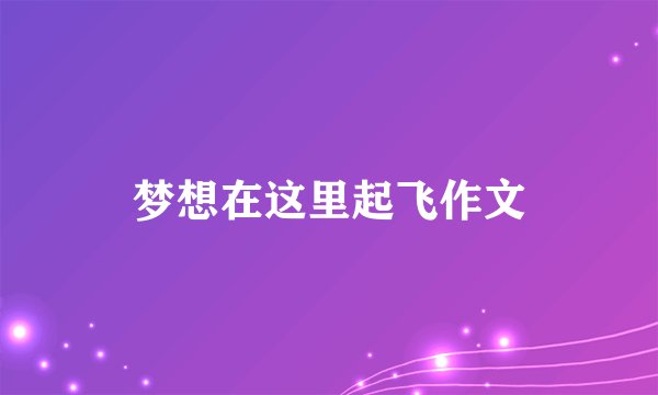 梦想在这里起飞作文