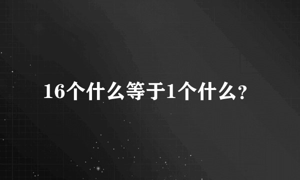 16个什么等于1个什么？