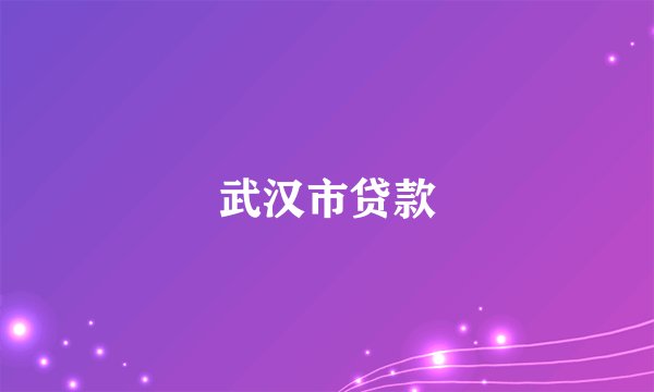 武汉市贷款
