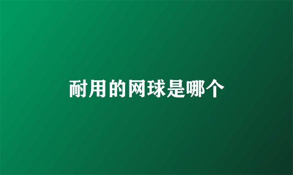 耐用的网球是哪个