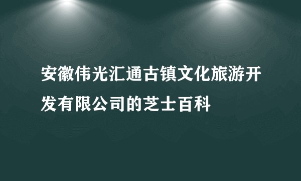 安徽伟光汇通古镇文化旅游开发有限公司的芝士百科