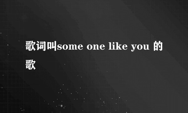 歌词叫some one like you 的歌
