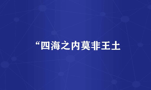 “四海之内莫非王土