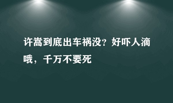 许嵩到底出车祸没？好吓人滴哦，千万不要死