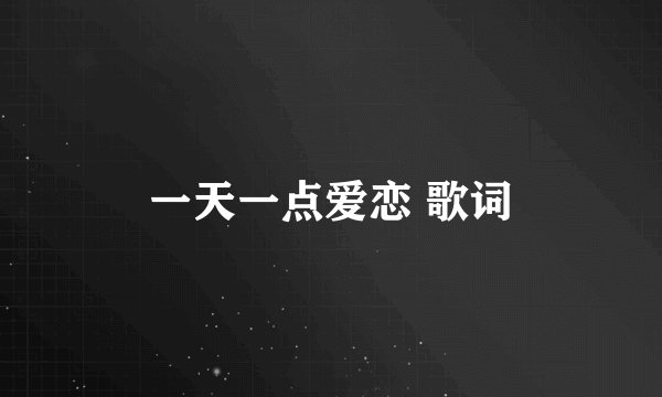 一天一点爱恋 歌词