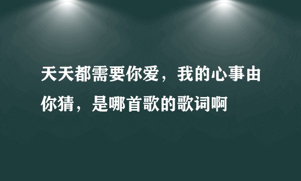天天都需要你爱，我的心事由你猜，是哪首歌的歌词啊