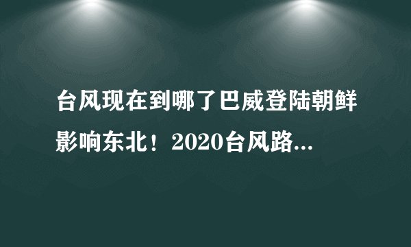 台风现在到哪了巴威登陆朝鲜影响东北！2020台风路径实时发布系统