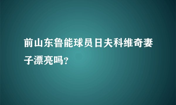 前山东鲁能球员日夫科维奇妻子漂亮吗?