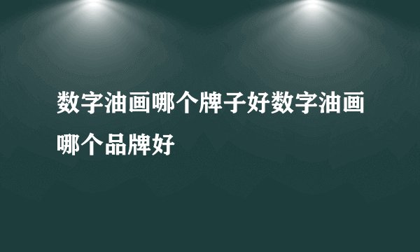 数字油画哪个牌子好数字油画哪个品牌好