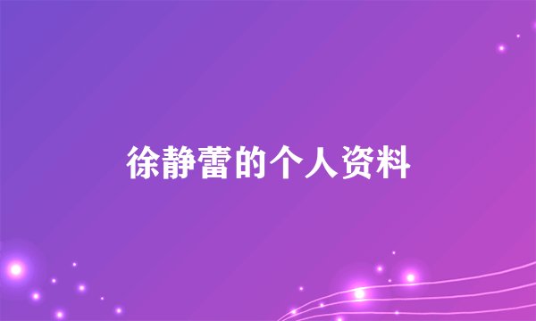 徐静蕾的个人资料