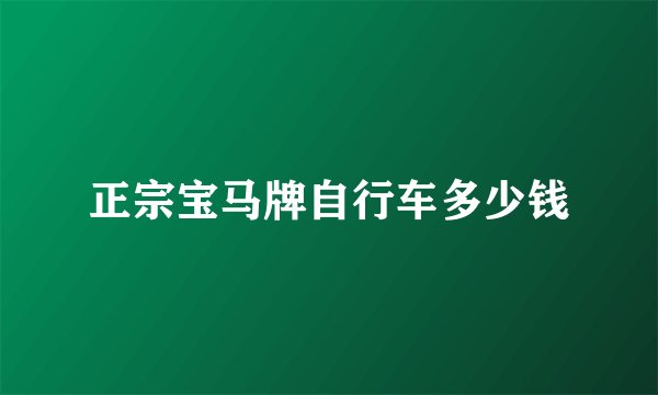 正宗宝马牌自行车多少钱