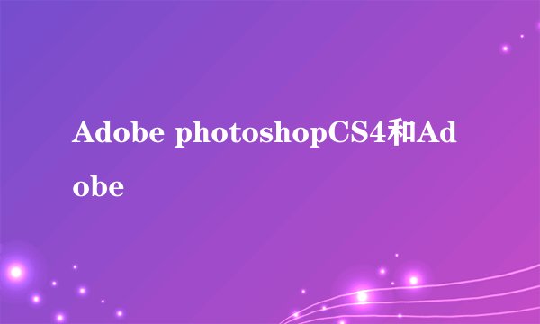 Adobe photoshopCS4和Adobe