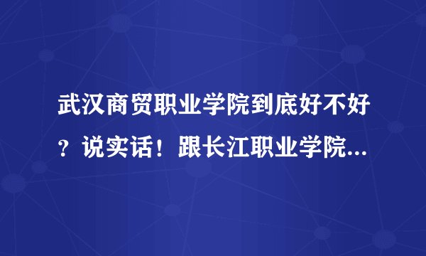 武汉商贸职业学院到底好不好?说实话!跟长江职业学院相比呢?具体情况是什么?急!!!