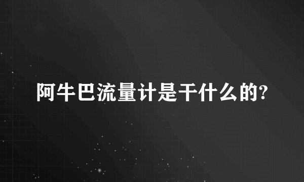 阿牛巴流量计是干什么的?