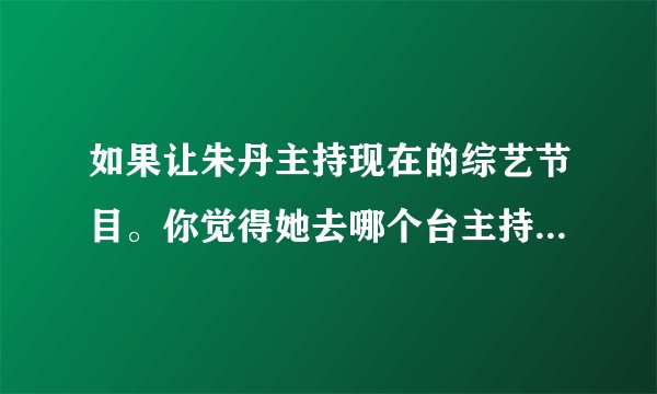 如果让朱丹主持现在的综艺节目。你觉得她去哪个台主持比较合适？