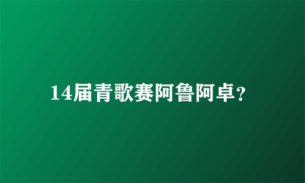 14届青歌赛阿鲁阿卓？