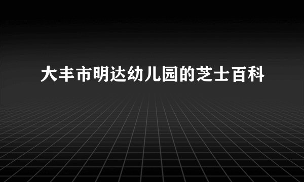 大丰市明达幼儿园的芝士百科