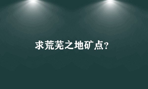 求荒芜之地矿点？