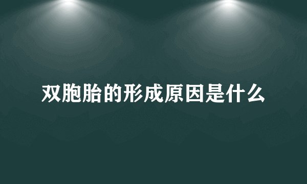 双胞胎的形成原因是什么