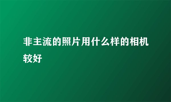 非主流的照片用什么样的相机较好