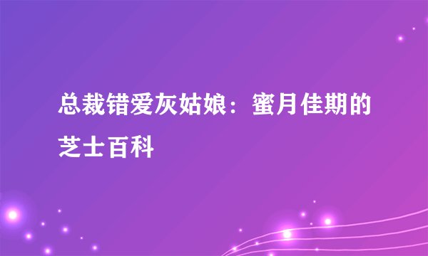 总裁错爱灰姑娘：蜜月佳期的芝士百科