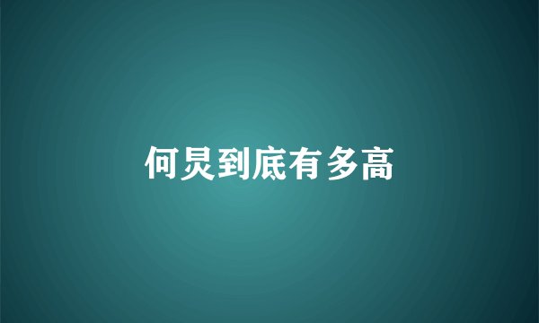 何炅到底有多高