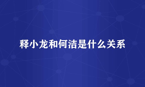 释小龙和何洁是什么关系