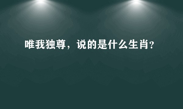 唯我独尊，说的是什么生肖？