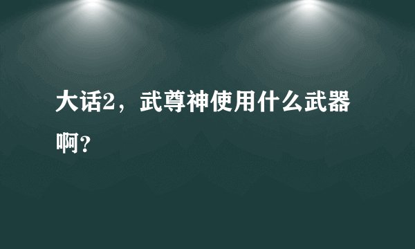 大话2，武尊神使用什么武器啊？