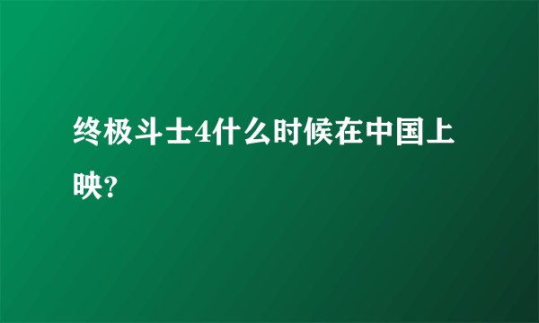 终极斗士4什么时候在中国上映?