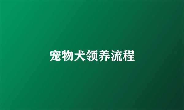 宠物犬领养流程