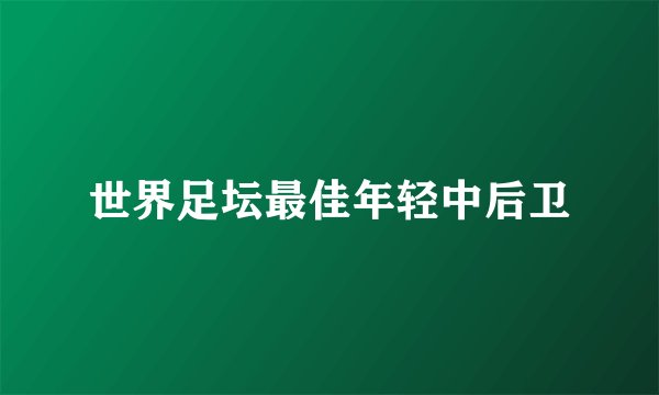 世界足坛最佳年轻中后卫