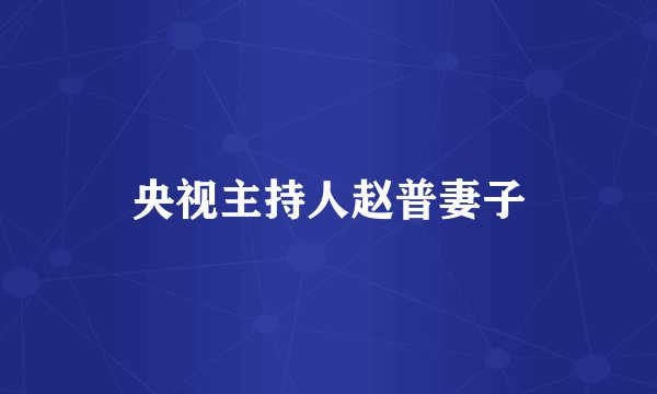 央视主持人赵普妻子