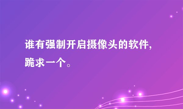 谁有强制开启摄像头的软件, 跪求一个。