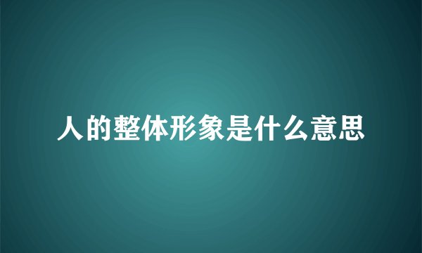 人的整体形象是什么意思