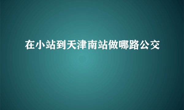 在小站到天津南站做哪路公交