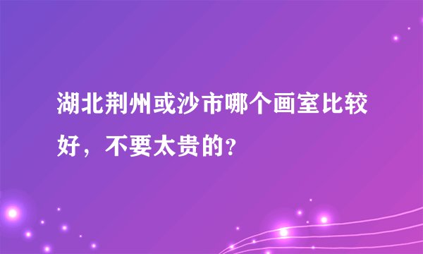 湖北荆州或沙市哪个画室比较好，不要太贵的？