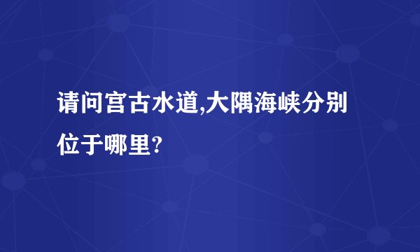 请问宫古水道,大隅海峡分别位于哪里?