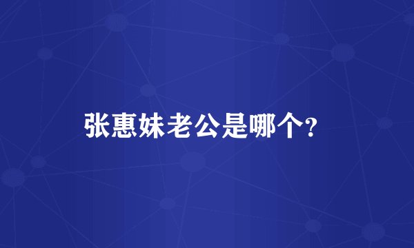 张惠妹老公是哪个？