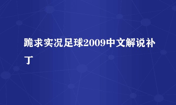 跪求实况足球2009中文解说补丁
