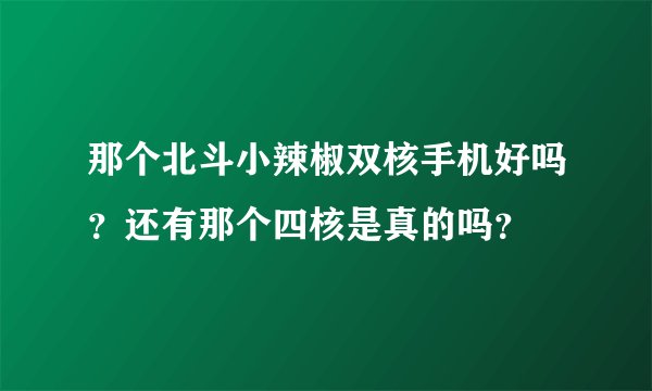 那个北斗小辣椒双核手机好吗？还有那个四核是真的吗？