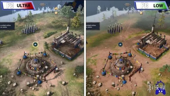 RTS大作《帝国时代4》PC低画质vs高画质同屏对比!