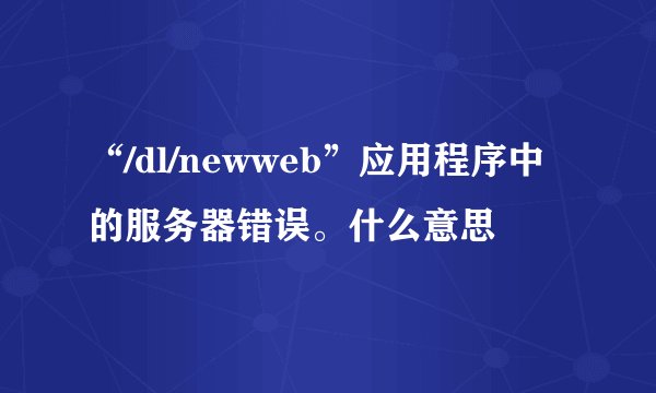 “/dl/newweb”应用程序中的服务器错误。什么意思