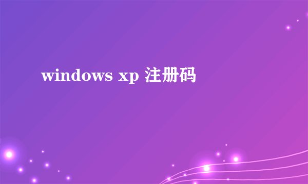 windows xp 注册码